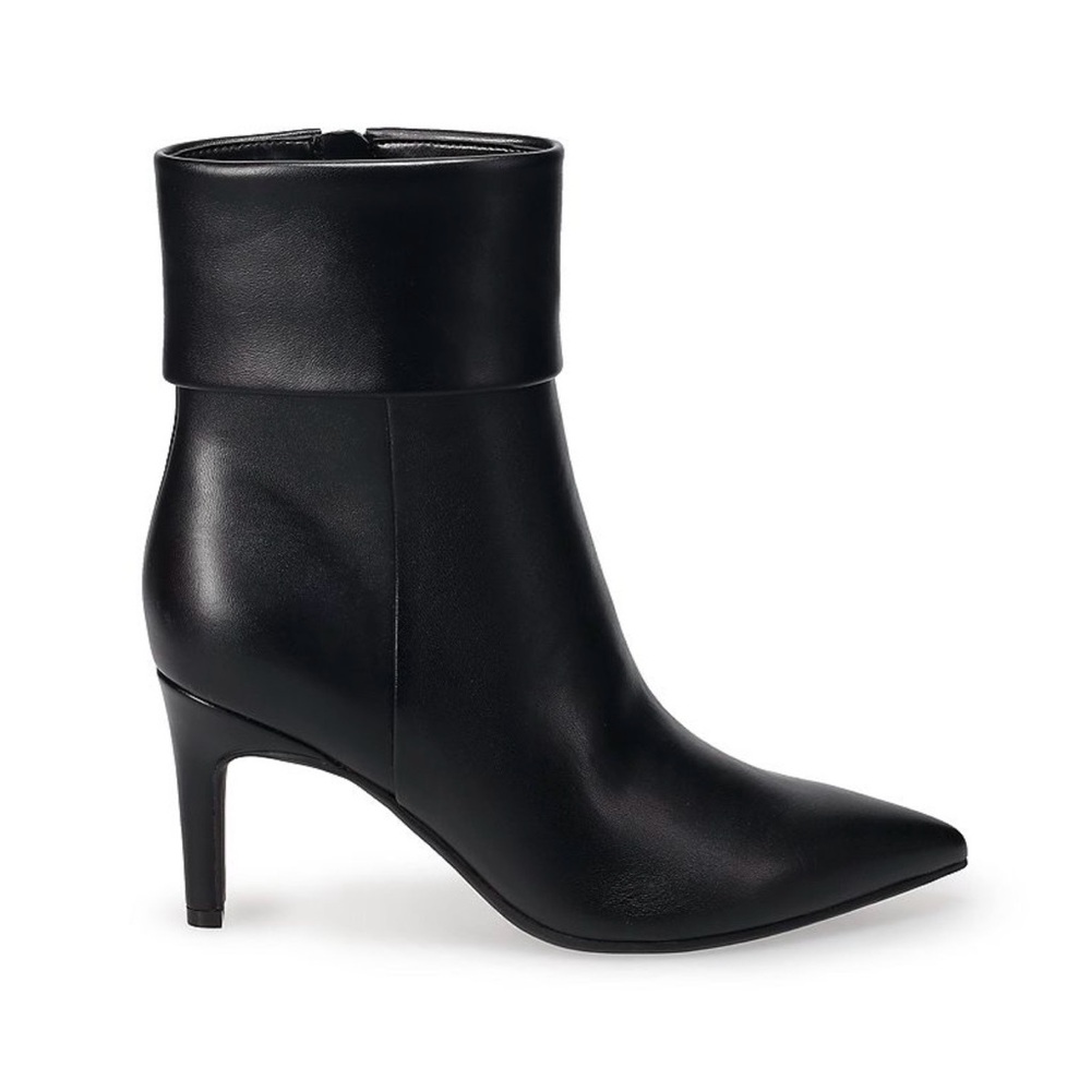 Nine West Golas Heeled Ankle Boots Women’s Size 9 Black Stiletto Cuffed Pointed